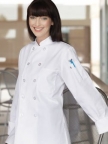 Female Embroidered Chef Coat with Plastic Buttons (Female)