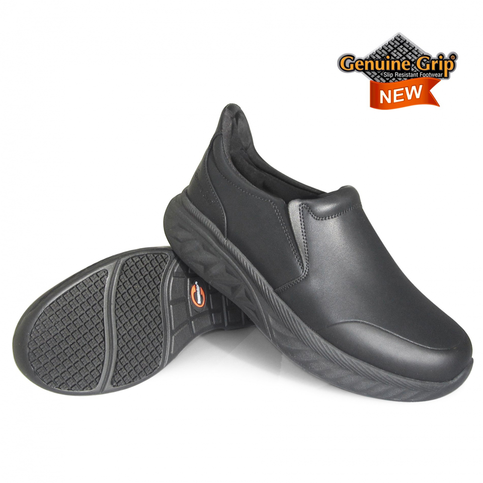 non slip black dress shoes Clement Design Men's Leather Anti-Slip Chef Shoes main image 0