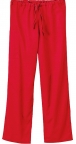 Red Unisex Drawstring Scrub Pants