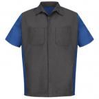 Auto Tech Crew Shirt Charcoal Royal includes Embroidered Logo & Name