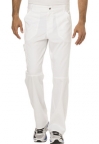 Mens White Fly Front Pant