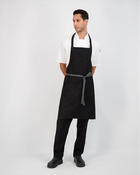 Black Cotton Bib Apron Black Including one Pop-up logo